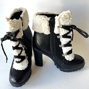 BCBGeneration Paloma Black Ankle Booties chunky heel booties Size 8